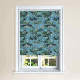 Lister Cartwright Jungle Design Blackout Roller Blinds Easy Fit Child Safety Included - Periwinkle , 150 X140 Cm