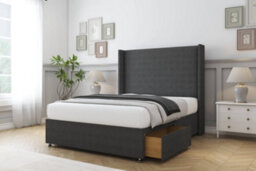"Sloomy Devonshire Graphite Dumfries Divan Bed With Mattress No Drawers With 54"" Wingback Headboard 3' Single" - thumbnail 3