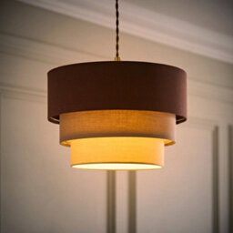 Valuelights Aztec Taupe Three Tier Easy Fit Ceiling Pendant Light Lamp Shade - thumbnail 2