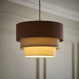Valuelights Aztec Taupe Three Tier Easy Fit Ceiling Pendant Light Lamp Shade - thumbnail 1