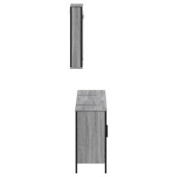 Berkfield 3 Piece Bathroom Furniture Set Grey Sonoma Engineered Wood - thumbnail 7