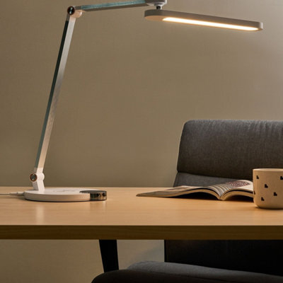 Beliani Desk Lamp White With Wireless Charger, 3 Temp Modes And Stepless Dimmer - image 1