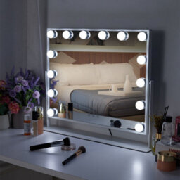 Living And Home Hollywood Vanity Mirror Lighted Makeup Mirror Rotatable With 14 Led Bulbs, Touch Screen And 3 Lighting Modes - thumbnail 4