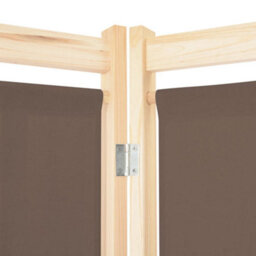Berkfield Stylish 6-Panel Room Divider Brown 240X170X4 Cm Fabric - thumbnail 5