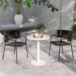 Homcom Dining Table, 60 Cm Round Kitchen Table For 2 With Steel Base, White - thumbnail 8