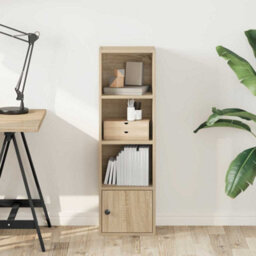 Berkfield Durable Bookcase Sonoma Oak 31X24X102 Cm Engineered Wood - thumbnail 3
