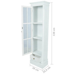 Vidaxl Chic Bookcase Cabinet With 3 Shelves White Wooden - thumbnail 7
