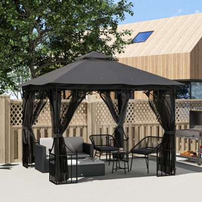 Outsunny Gazebo Party Tent Canopy Sun Shade For Patio Garden 3X3(M) - image 1