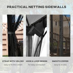 Outsunny Gazebo Party Tent Canopy Sun Shade For Patio Garden 3X3(M) - thumbnail 6