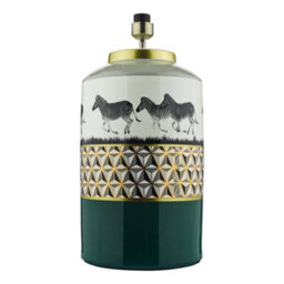 DAR Callie Table Lamp Green/gold Zebra Motif Base Only - thumbnail 3