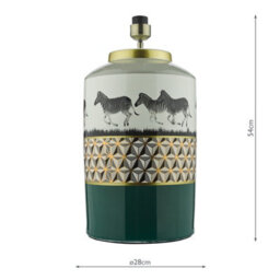 DAR Callie Table Lamp Green/gold Zebra Motif Base Only - thumbnail 4