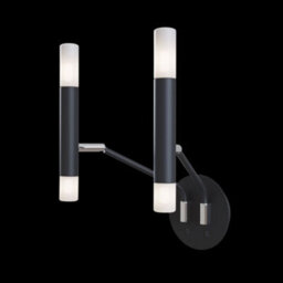 Luminosa Lighting Luminosa Vigo Modern Candle Wall Lamp Black, Glass Matt White Shade - thumbnail 2