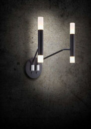 Luminosa Lighting Luminosa Vigo Modern Candle Wall Lamp Black, Glass Matt White Shade - thumbnail 3
