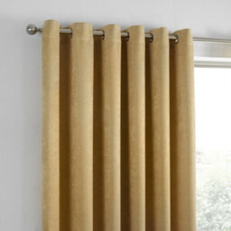 Fusion Strata Mustard Triple-Woven Dimout Eyelet Curtains - thumbnail 3