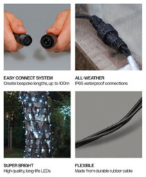 Eagle Connect Led String Lights Black Rubber Cool White 10M - thumbnail 4