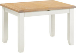 Seconique Windsor Extending Dining Table Ivory With Oak Top Part Assembled - thumbnail 2