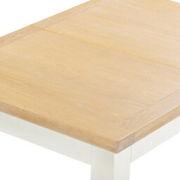 Seconique Windsor Extending Dining Table Ivory With Oak Top Part Assembled - thumbnail 6