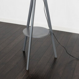 Valuelights Morrigan Grey Wood Tripod Floor Lamp Base With Shelf - thumbnail 3