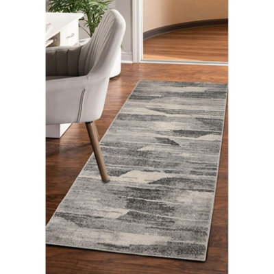 Melrose Abstract Venice Grey Wave Effect Medium Indoor Area Runner Rug 080/200Cm - image 1