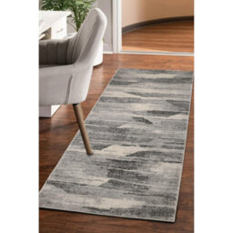 Melrose Abstract Venice Grey Wave Effect Medium Indoor Area Runner Rug 080/200Cm