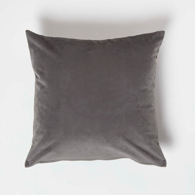 Homescapes Grey Velvet Cushion, 45 X 45 Cm - image 1