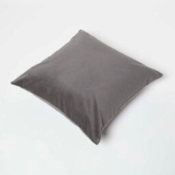 Homescapes Grey Velvet Cushion, 45 X 45 Cm - thumbnail 5