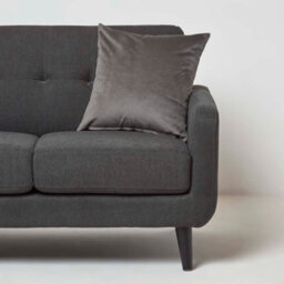 Homescapes Grey Velvet Cushion, 45 X 45 Cm - thumbnail 2