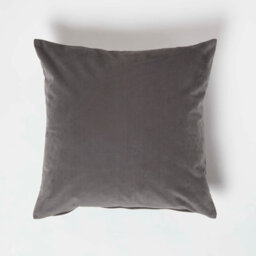 Homescapes Grey Velvet Cushion, 45 X 45 Cm - thumbnail 3