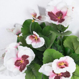 Blooming Artificial - 28Cm / 1Ft White / Pink Artificial Pansy Bush Multi-Pack - thumbnail 5