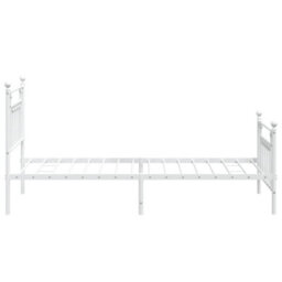 Berkfield Metal Bed Frame With Headboard And Footboard White 100X190 Cm - thumbnail 7