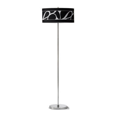 Luminosa Lighting Luminosa Manhattan Floor Lamp 3 Light L1/sgu10, Polished Chrome With Black Patterned Shade - image 1