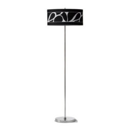 Luminosa Lighting Luminosa Manhattan Floor Lamp 3 Light L1/sgu10, Polished Chrome With Black Patterned Shade - thumbnail 1