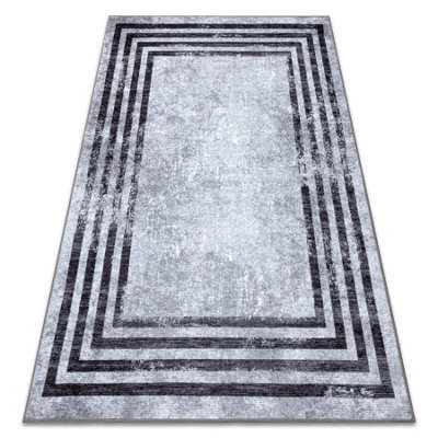 RugsX Miro 51325.805 Washing Carpet Geometric, Lines Anti-Slip - Grey  140X190 Cm - image 1
