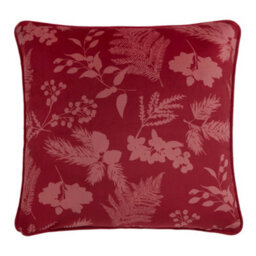 Dreams & Drapes Winter Sprigs Floral Wreath Green Velvet Filled Cushion - thumbnail 3