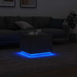 Vidaxl Coffee Table With Led Lights Concrete Grey 50X50X40 Cm - thumbnail 5