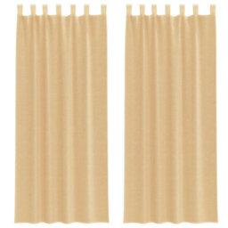 Berkfield Voile Curtains With Loops 2 Pcs Sand 140X260 Cm - thumbnail 2
