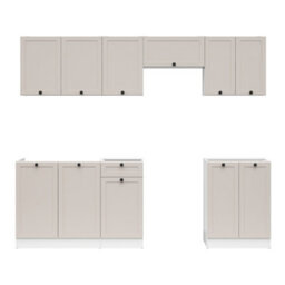 Heze Furniture Summer 7 Unit Kitchen Cabinets Set 240Cm In Cashmere Matt - thumbnail 3