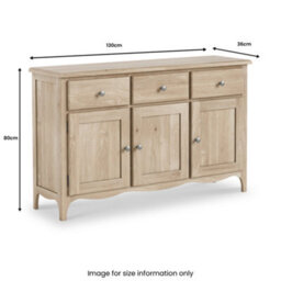 Celine Oak Large Sideboard Cabinet - Fully Assembled By Roseland Furniture - thumbnail 9
