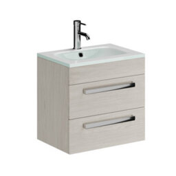 Plum&clay Novela Light Wood Wall Hung Vanity Unit With Glass Basin (W)515mm - thumbnail 1