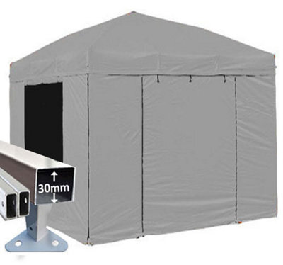 Crocodile Trading 3M X 3M Trader-Max 30 Commercial Instant Shelter Pop Up Gazebos Frame, Canopy & Sides - Silver - image 1