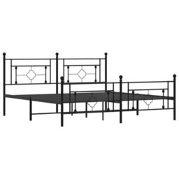Berkfield Metal Bed Frame Without Mattress With Footboard Black 183X213Cm - thumbnail 4