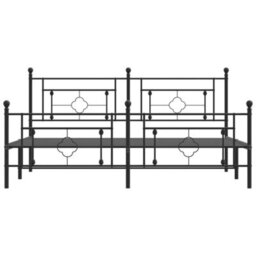 Berkfield Metal Bed Frame Without Mattress With Footboard Black 183X213Cm - thumbnail 5