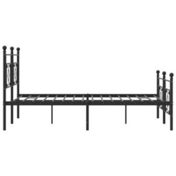 Berkfield Metal Bed Frame Without Mattress With Footboard Black 183X213Cm - thumbnail 6