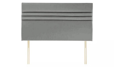 "Slumbre Apollo Plush Velvet 2Ft6 Small Single 20"" Headboard -  Silver"