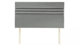 "Slumbre Apollo Plush Velvet 2Ft6 Small Single 20"" Headboard -  Silver"