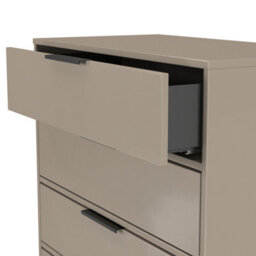 Tamworth 4 Drawer Chest Of Drawers In Mushroom Gloss & Mushroom Matt (Ready Assembled) - thumbnail 6
