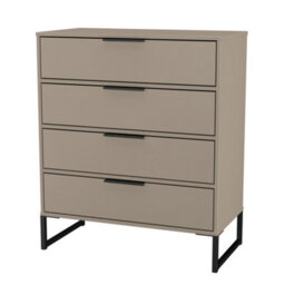 Tamworth 4 Drawer Chest Of Drawers In Mushroom Gloss & Mushroom Matt (Ready Assembled) - thumbnail 4