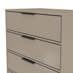 Tamworth 4 Drawer Chest Of Drawers In Mushroom Gloss & Mushroom Matt (Ready Assembled) - thumbnail 5