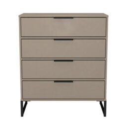 Tamworth 4 Drawer Chest Of Drawers In Mushroom Gloss & Mushroom Matt (Ready Assembled) - thumbnail 2
