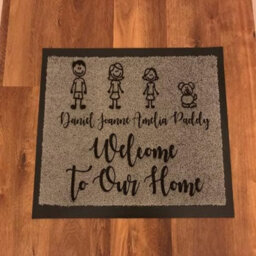 One Of A Kind Design Uk Personalised 5 Character Nylon Doormat - Grey (40Cm X 60Cm) - thumbnail 2